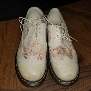 Doc Martens Cream Floral Oxford Doll Shoe